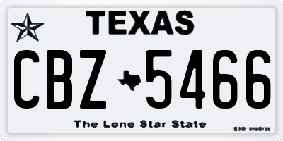 TX license plate CBZ5466