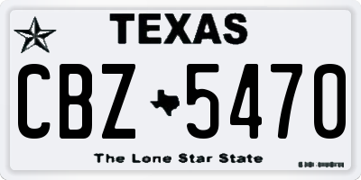 TX license plate CBZ5470