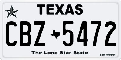 TX license plate CBZ5472