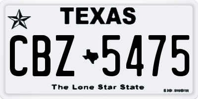 TX license plate CBZ5475