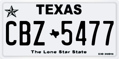 TX license plate CBZ5477