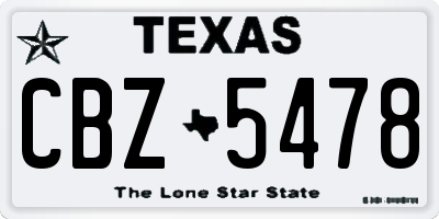TX license plate CBZ5478