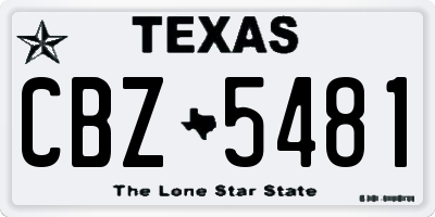 TX license plate CBZ5481