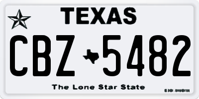 TX license plate CBZ5482