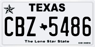 TX license plate CBZ5486