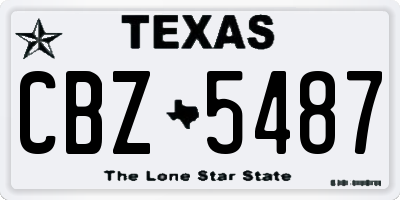 TX license plate CBZ5487