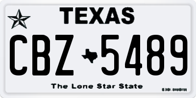 TX license plate CBZ5489