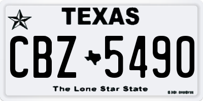 TX license plate CBZ5490