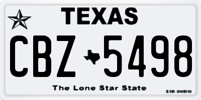 TX license plate CBZ5498