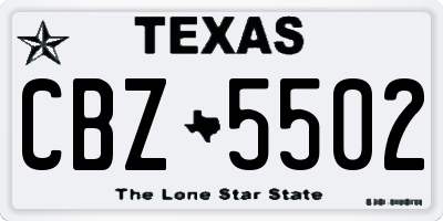 TX license plate CBZ5502