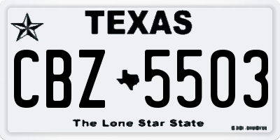 TX license plate CBZ5503