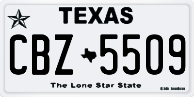 TX license plate CBZ5509