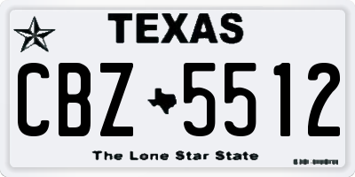 TX license plate CBZ5512