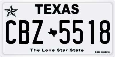 TX license plate CBZ5518