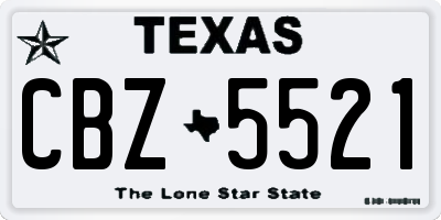 TX license plate CBZ5521