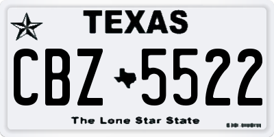 TX license plate CBZ5522