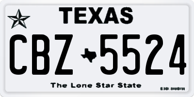 TX license plate CBZ5524