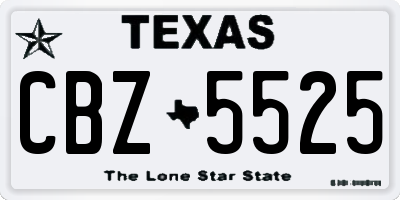 TX license plate CBZ5525