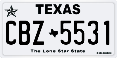 TX license plate CBZ5531