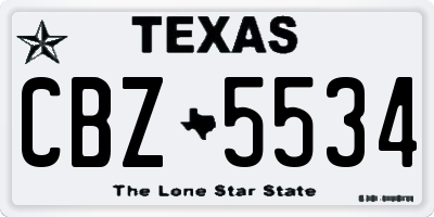 TX license plate CBZ5534