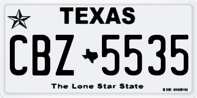 TX license plate CBZ5535