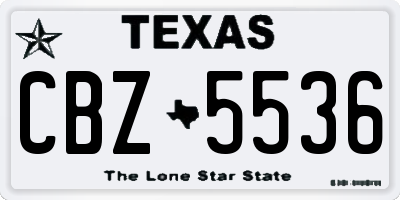TX license plate CBZ5536