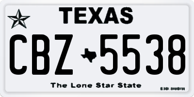 TX license plate CBZ5538