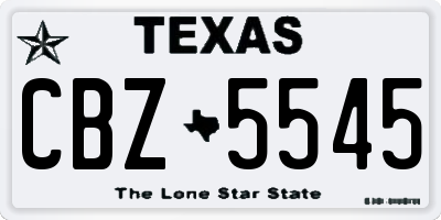 TX license plate CBZ5545