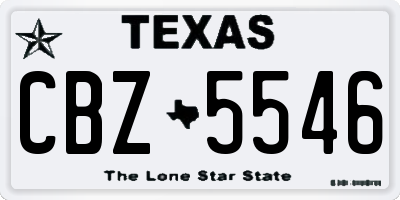 TX license plate CBZ5546