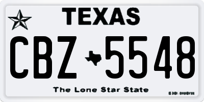 TX license plate CBZ5548