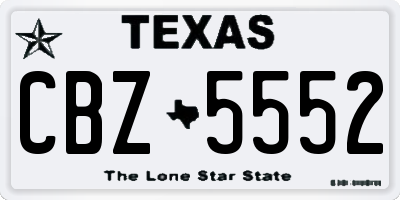 TX license plate CBZ5552