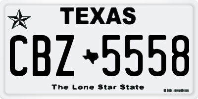 TX license plate CBZ5558