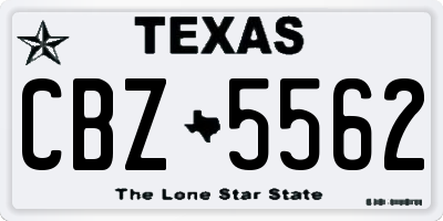 TX license plate CBZ5562