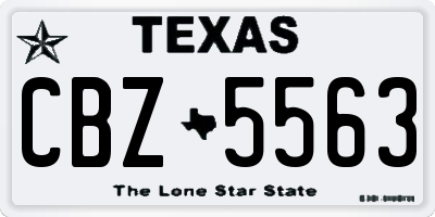 TX license plate CBZ5563