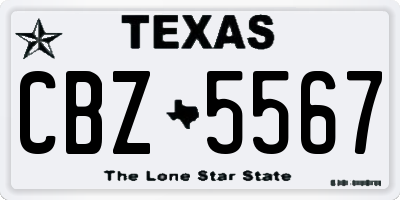 TX license plate CBZ5567