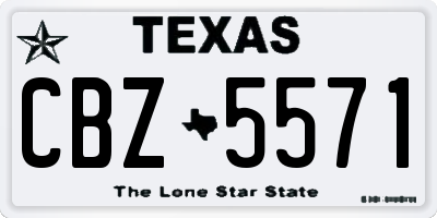 TX license plate CBZ5571