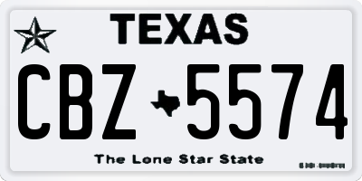 TX license plate CBZ5574