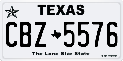 TX license plate CBZ5576