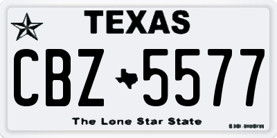 TX license plate CBZ5577