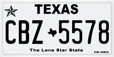 TX license plate CBZ5578