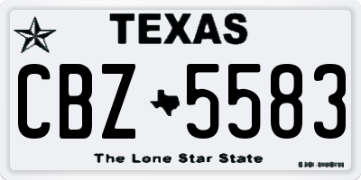 TX license plate CBZ5583