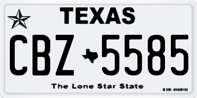 TX license plate CBZ5585