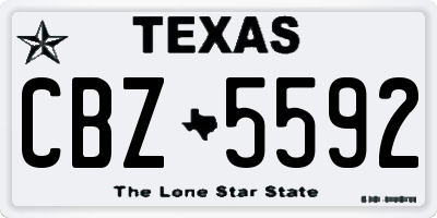 TX license plate CBZ5592