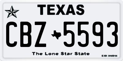 TX license plate CBZ5593