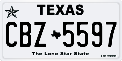 TX license plate CBZ5597