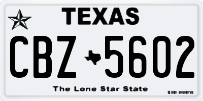 TX license plate CBZ5602