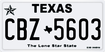 TX license plate CBZ5603