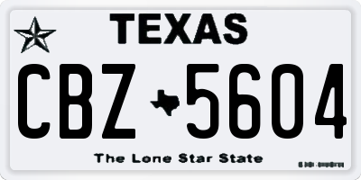 TX license plate CBZ5604