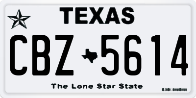 TX license plate CBZ5614