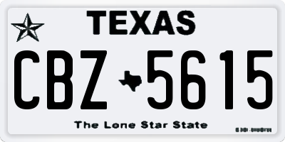 TX license plate CBZ5615